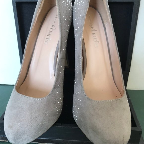Charming Charlie Taupe Suede Platform Stilettos - Picture 8 of 12